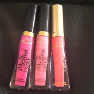 Melted latex lip gloss/melted matte stain all pink